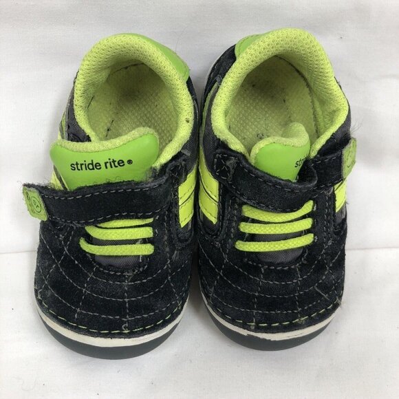 Stride Rite Athletic Shoes SRT SM Jason Black Green 4 M Infant Toddler - Picture 1 of 3